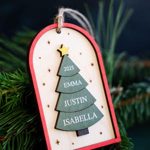 Family Christmas Ornament - 2026 Personalized Ornament With Names - Christmas Tree Ornament image 15