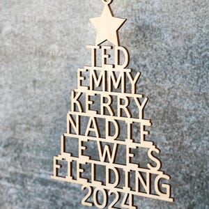 Family Christmas Ornament - 2026 Personalized Ornament With Names - Christmas Tree Ornament image 6