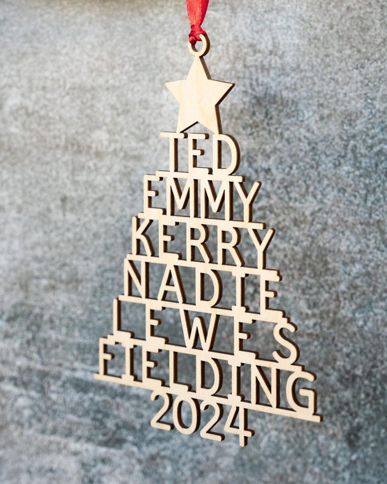 Family Christmas Ornament - 2026 Personalized Ornament With Names - Christmas Tree Ornament image 6