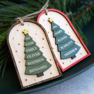 Family Christmas Ornament - 2026 Personalized Ornament With Names - Christmas Tree Ornament image 8