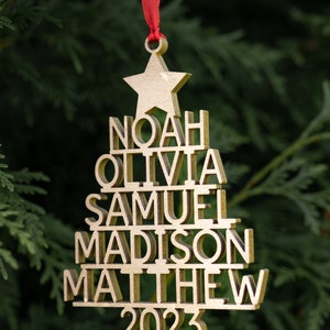 Family Christmas Ornament - 2026 Personalized Ornament With Names - Christmas Tree Ornament image 7