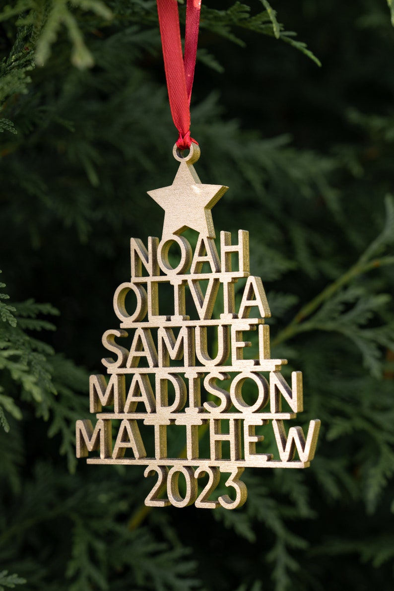 Family Christmas Ornament - 2026 Personalized Ornament With Names - Christmas Tree Ornament image 7