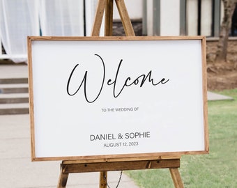 Wedding Welcome Sign - Personalized Framed Wedding Sign - White Wedding Decor #FFS04