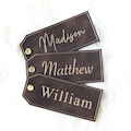Personalized Christmas Stocking Tags - Leather Name Tag - Leather Stocking Tag - Custom Leather Name Tag