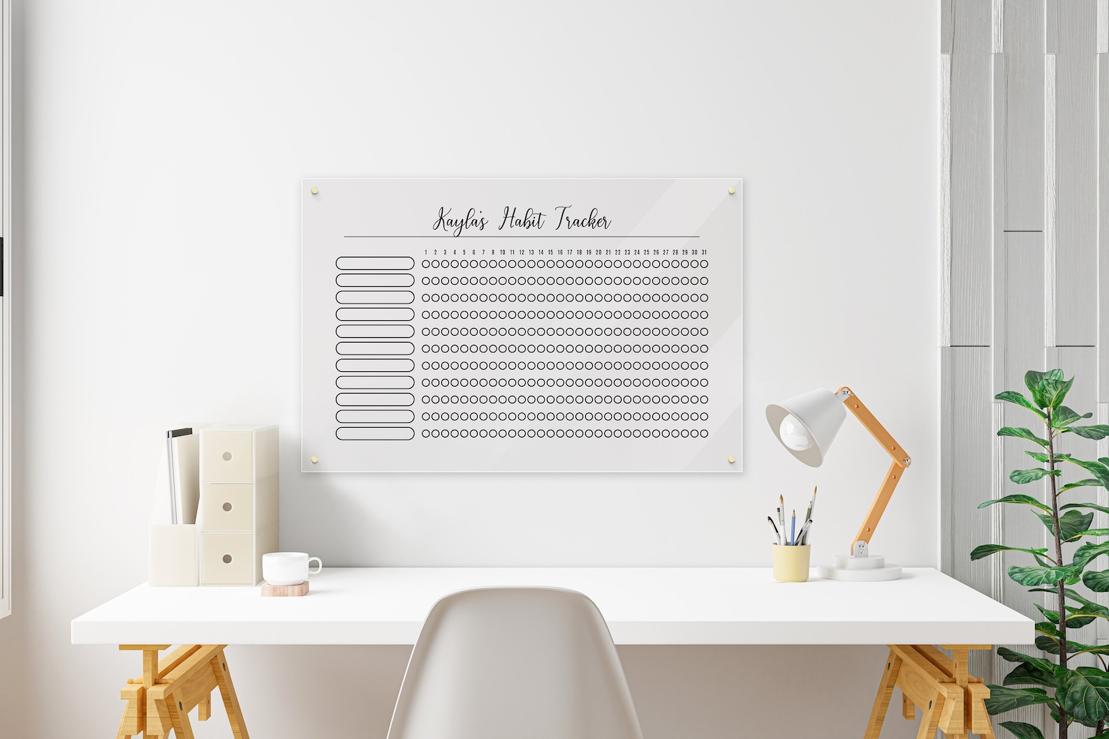 Personalized Acrylic Habit Tracker Dry Erase Habit Tracker Etsy