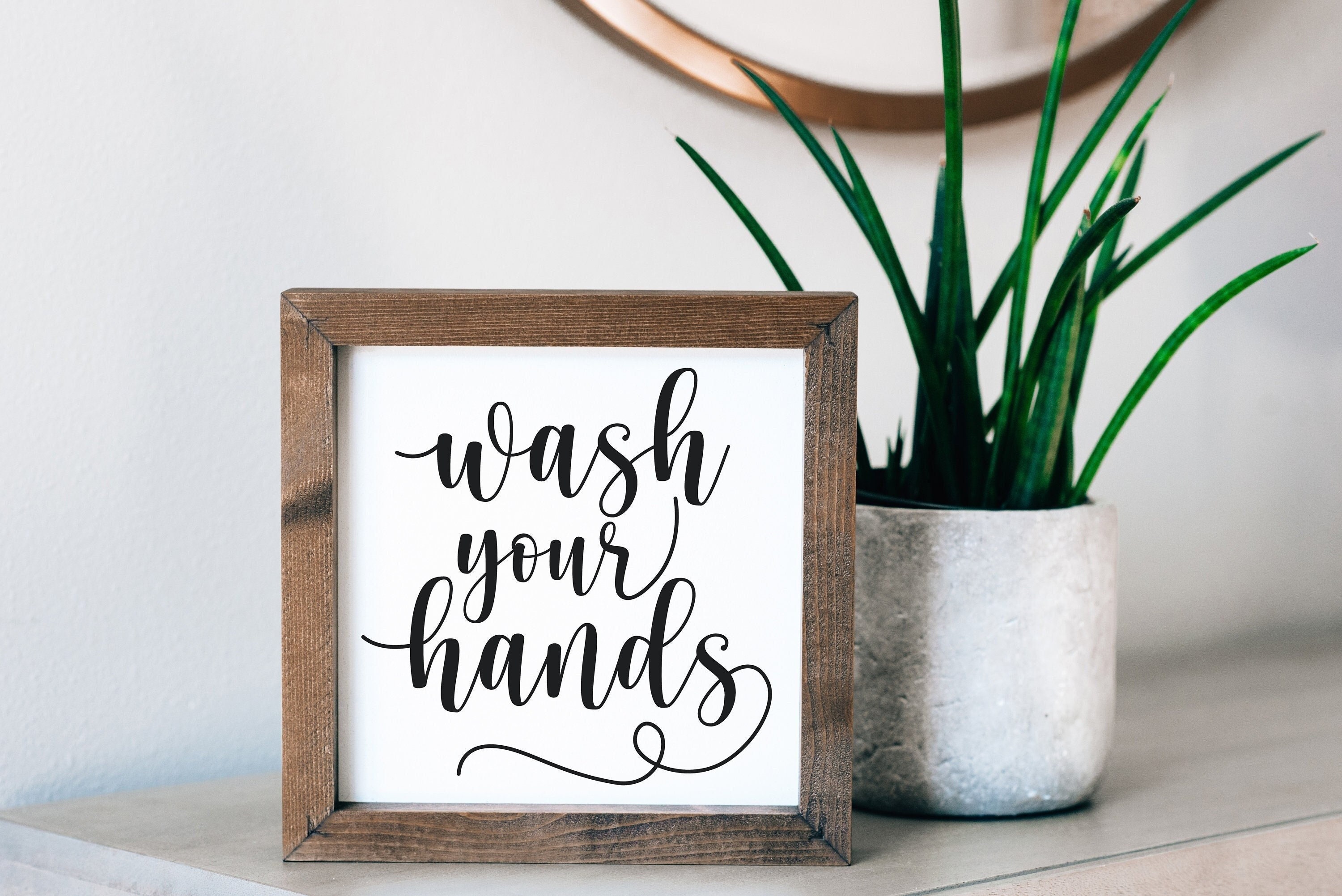 Wash Your Hands Framed Sign - Bathroom Decor - Funny Bathroom Sign ...