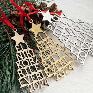 Family Christmas Ornament - 2026 Personalized Ornament With Names - Christmas Tree Ornament image 5