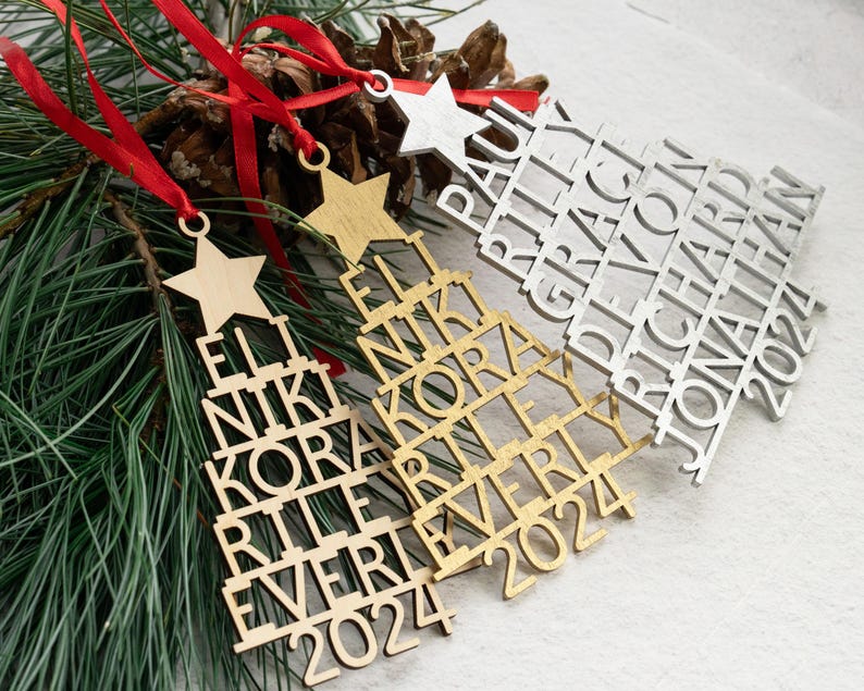 Family Christmas Ornament - 2026 Personalized Ornament With Names - Christmas Tree Ornament image 5