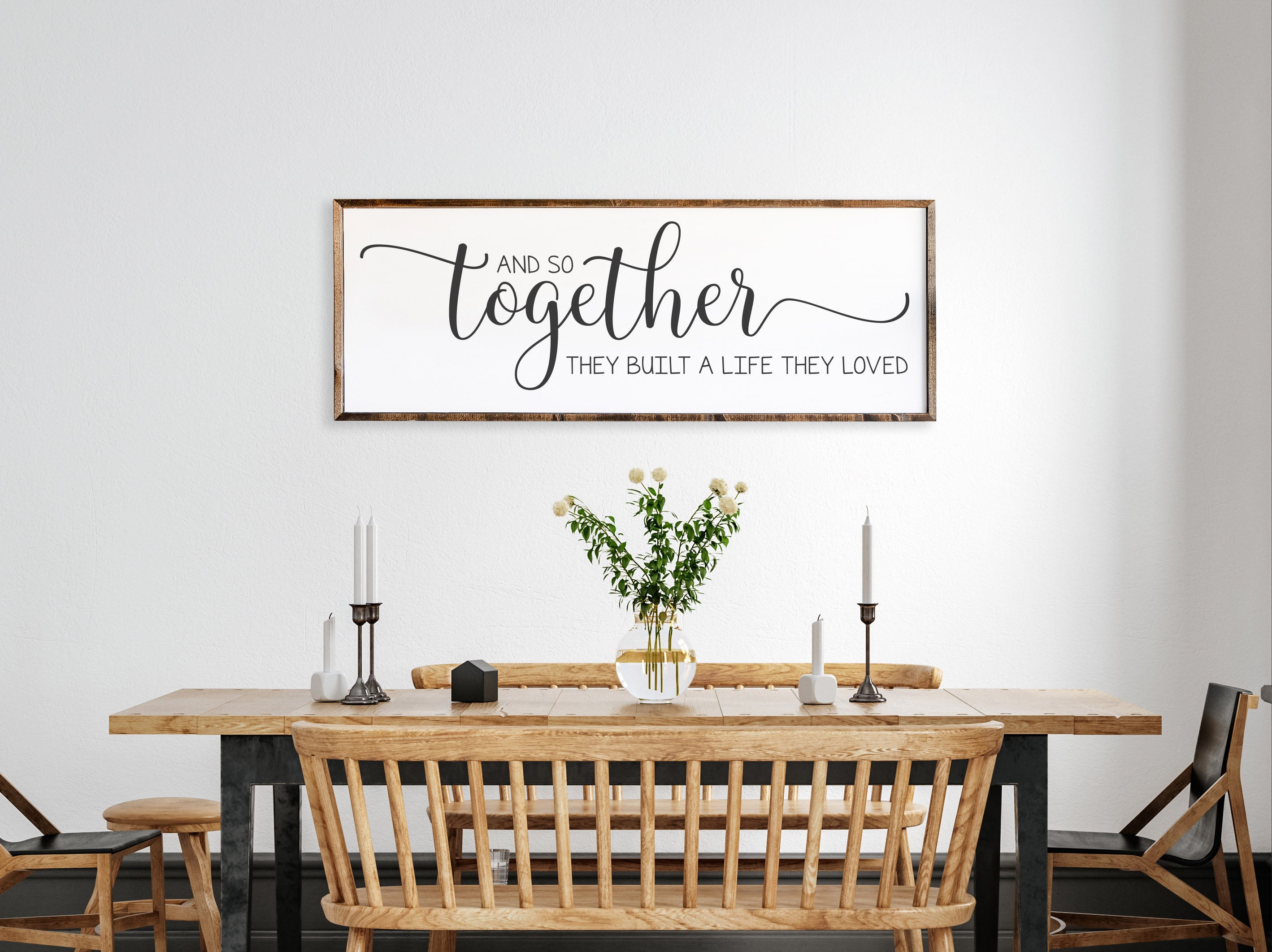 And So Together They Built A Life They Loved Sign- Framed Wood Sign -…