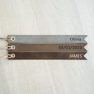 Personalized Engraved Leather Bookmark - Custom Bookmarks - Anniversary Gift For Him #LBM01