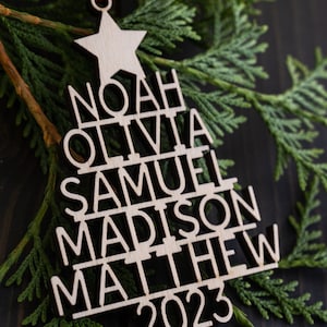 Family Christmas Ornament - 2026 Personalized Ornament With Names - Christmas Tree Ornament image 11