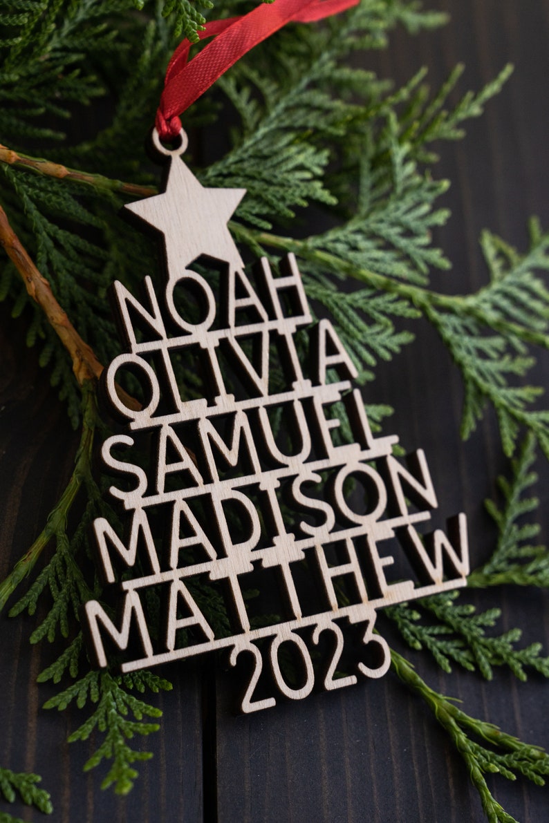 Family Christmas Ornament - 2026 Personalized Ornament With Names - Christmas Tree Ornament image 11