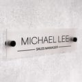 Acrylic Name Plate For Wall or Door - Name Sign For Office - Wood - Personalized