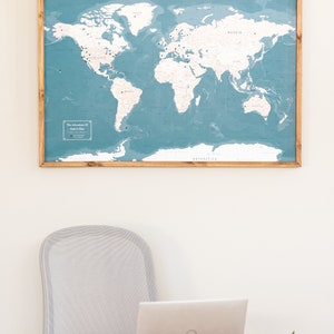 Push Pin World Map Personalized Travel Map Custom Modern Map Print WPM01 image 7