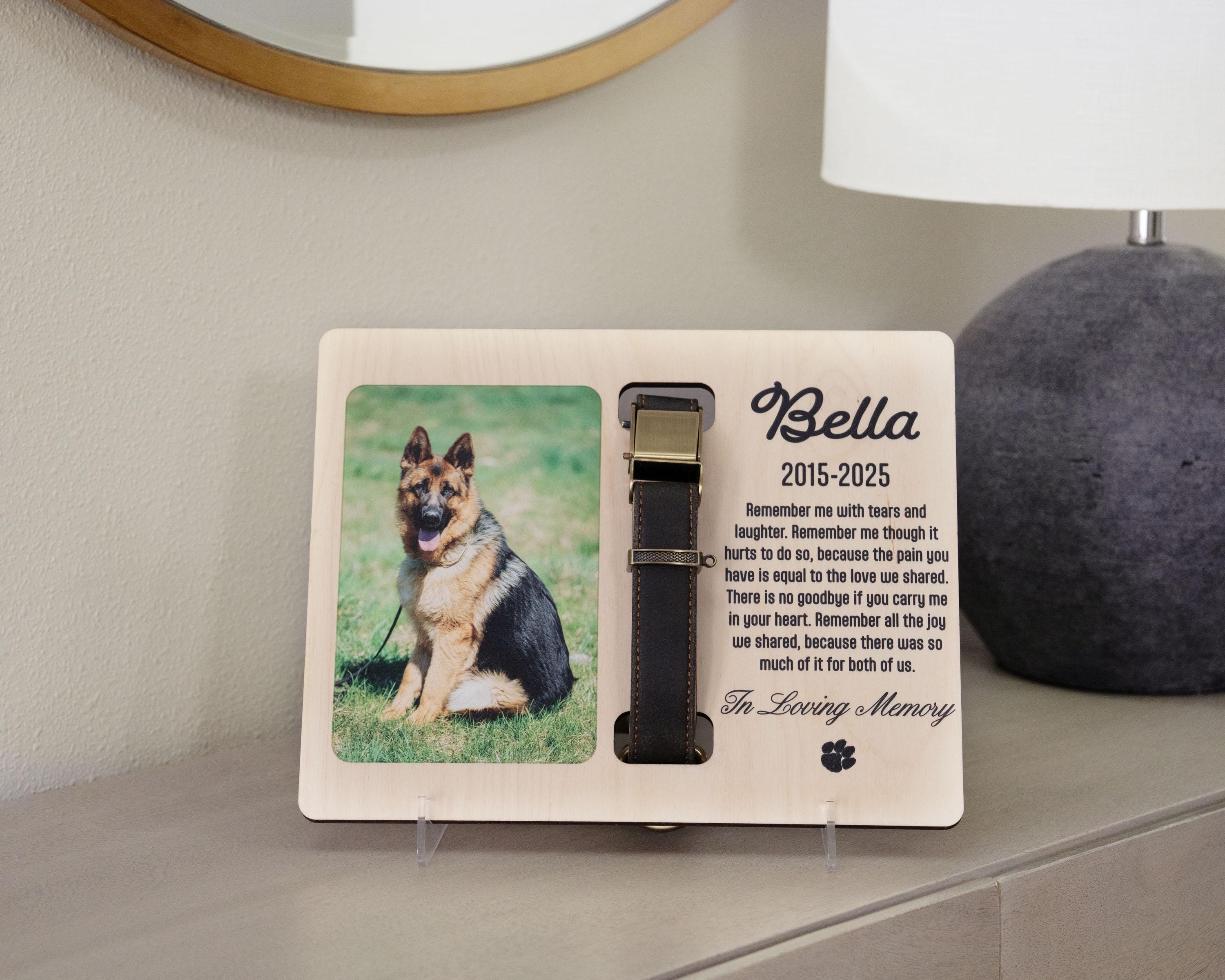 Personalized Pet Memorial Frame - Custom Dog Collar Holder With Photo ...