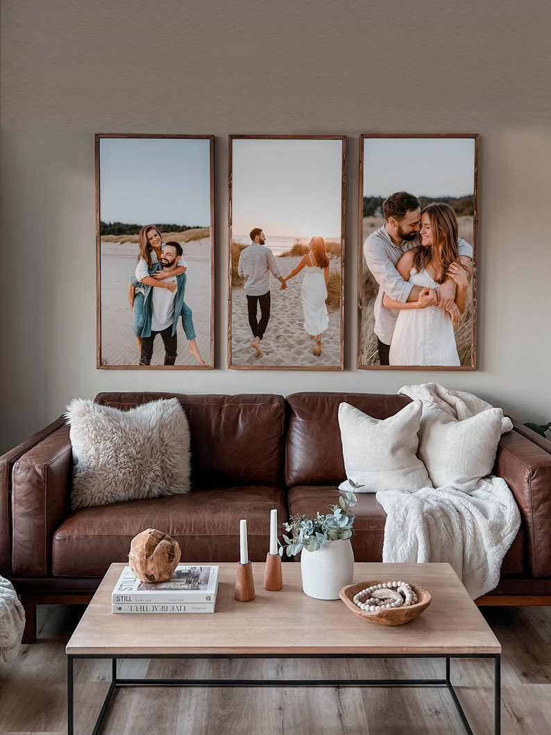 Engagement Photo Sign - Wooden Frame- Framed Wedding Portrait - Custom Print - APKhome