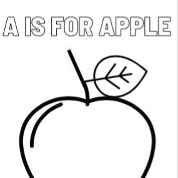A is for Apple Learning Coloring Page