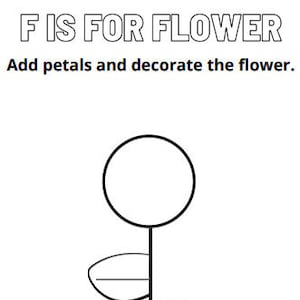 F is for Flower Learning Coloring Page
