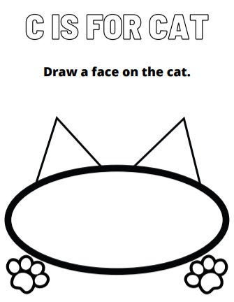 C is for Cat Learning Coloring Page - Etsy