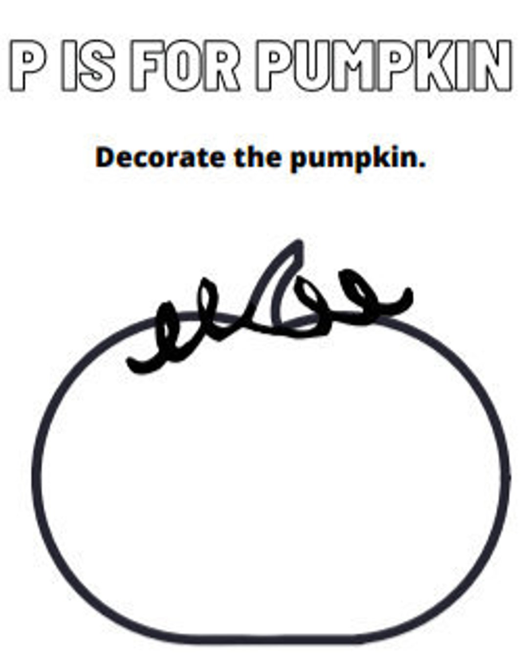 P is for Pumpkin Coloring Page - Etsy