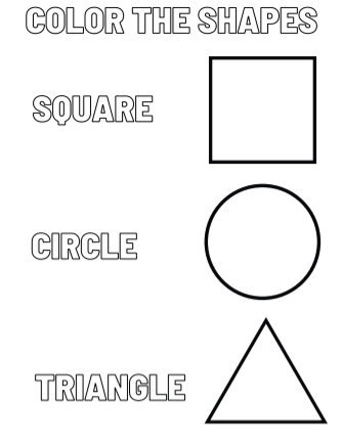 Color The Shapes Learning Coloring Page Etsy Color the shapes learning coloring page etsy