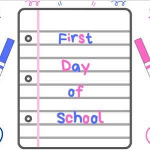 Eerste schooldag afdrukbaar teken