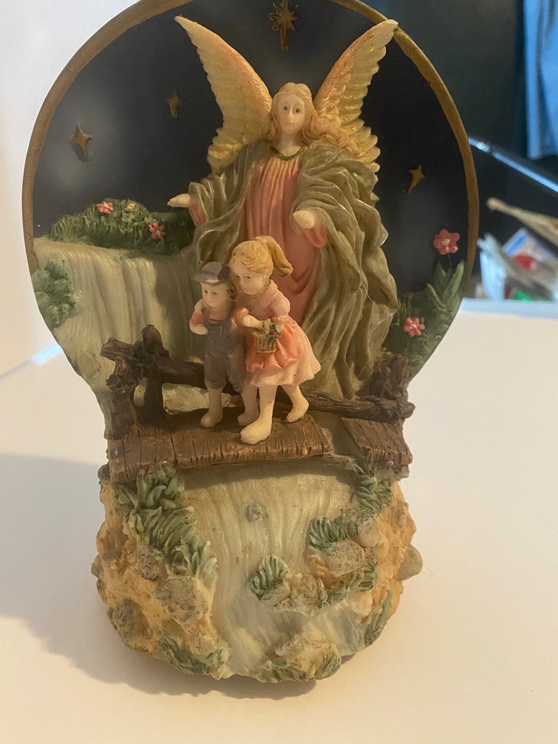 Sanky/ Religious/ music box/ angel/ children crossing river/ Etsy