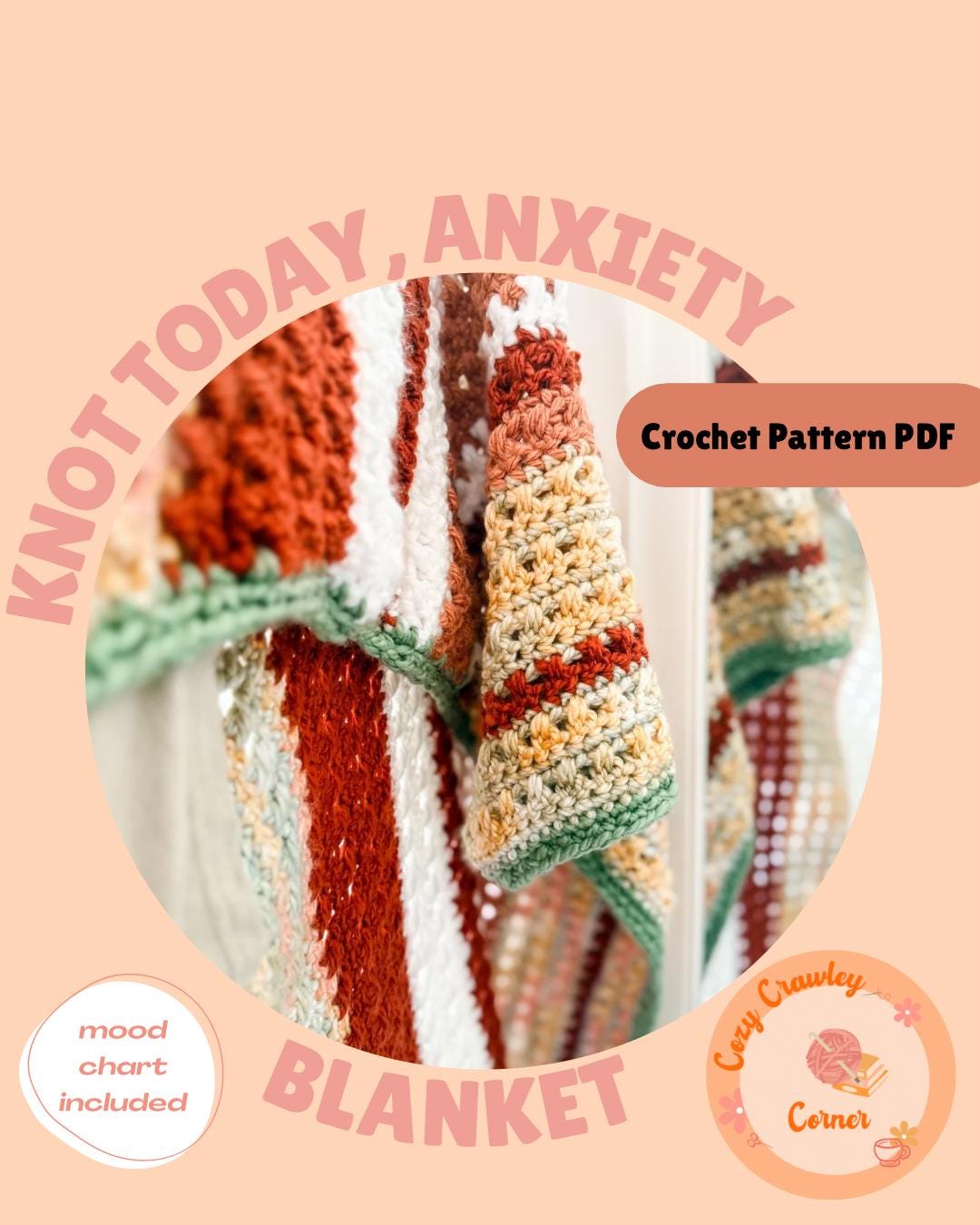 Knot Today Anxiety Blanket Crochet Pattern PDF Digital File