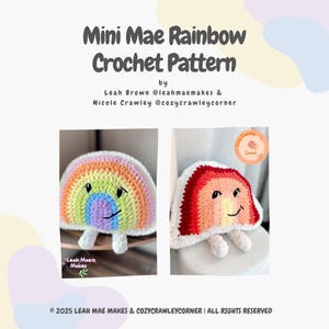 Mini Mae Rainbow Crochet Pattern: Anxiety Coping Skill (PDF)