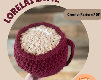 Coffee Crochet Pattern: Lorelai Latte Amigurumi Plush (PDF Pattern)