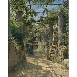 In the Shadow of an Italian Pergola | Peder Monsted | 1884