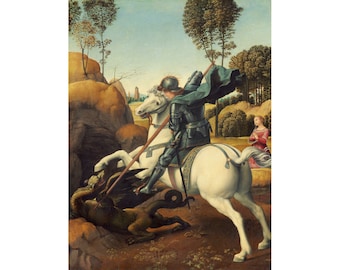 Saint George and the Dragon | Raphael | 1506 Renaissance Print