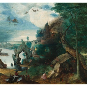 La tentación de San Antonio / Seguidor de Pieter Bruegel el Viejo / 1575 Impresión de pintura del Renacimiento cristiano
