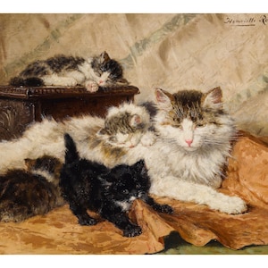 Henriette Ronner-Knip - Giclee 1899 Pround Mother - Etsy 日本