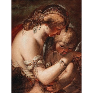 Venus and Amor with a Putto | Nicolo Bambini | 1690 Renaissance Greek Mythology Poster Print