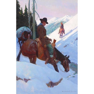 Going In, The Bear Hunters | William Herbert Dunton | 1909 Wild West Poster Print