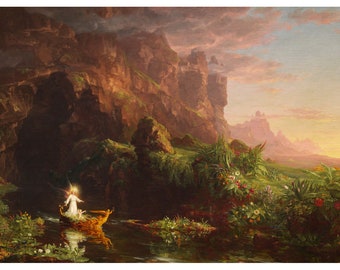 El viaje de la vida; Infancia / Thomas Cole / 1842 Impresión de pintura victoriana