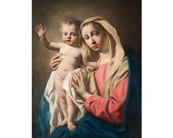 Madonna and Child | Guiseppe Angeli | 1760 Biblical Nativity Poster Print