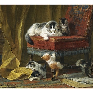 Mother&#39;s Pride | Henriëtte Ronner-Knip | Cat Family Poster Print