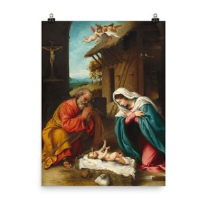 The Nativity Lorenzo Lotto 1523 Renaissance Biblical Poster Print Poster Print 18x24in