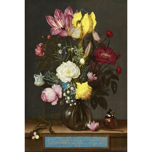 Ramo de flores en un jarrón de cristal / Ambrosius Bosschaert / 1621 Still Life Poster Print