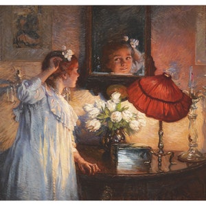 The Mirror | Albert Chevallier Tayler | 1914 Victorian Poster Print