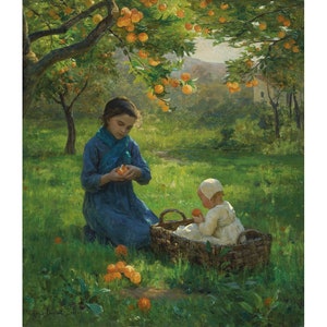 Under the Orange Tree | Virginie Demont-Breton | French Countryside Farm Poster Print
