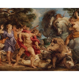 The Calydonian Boar Hunt | Peter Paul Rubens | 1612 Renaissance Greek Mythology Print