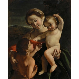 Madonna and Child with the Infant Saint John the Baptist | Giovanni Lanfranco | 1632 Renaissance Biblical Poster Print