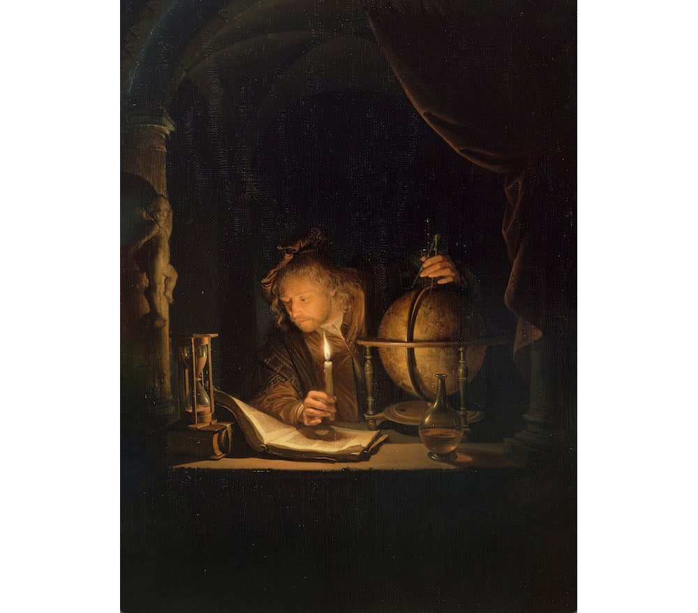 Astronomer by Candlelight | Gerrit Dou | 1659 Renaissance Science Print -  Etsy Finland, image size:1000x878