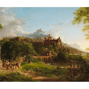 出発 | トーマス・コール | 1837 年 ロマン主義絵画版画