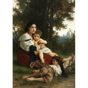 Ruhe | William Adolphe Bouguereau | 1879 Kinderzimmer Gemälde Print