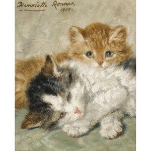 Sleepy Kittens | Henriëtte Ronner-Knip | 1900 Animal Cat Print