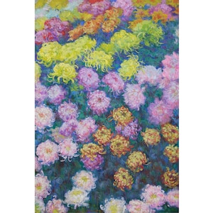 Massief van Chrysanthemen | Claude Monet | 1897 bloemen schilderij afdrukken